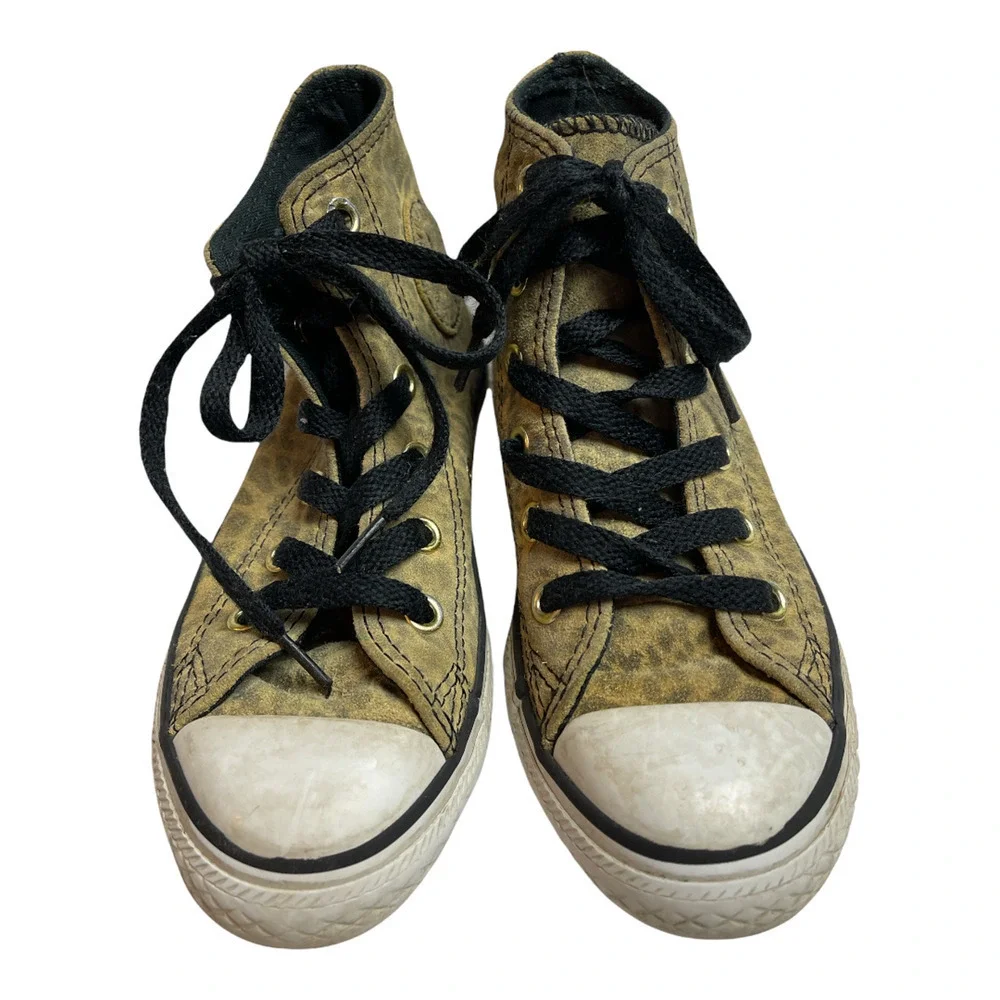 Converse Tan Leopard Print Suede High Top Sneakers Youth Size 11
